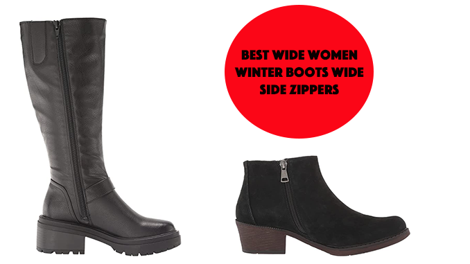 Wide Women Winter Boots with Side Zippers